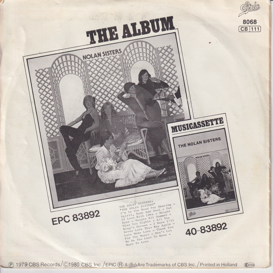Nolan Sisters (1979) "I'm in the Mood for Dancing". EP-plate.
