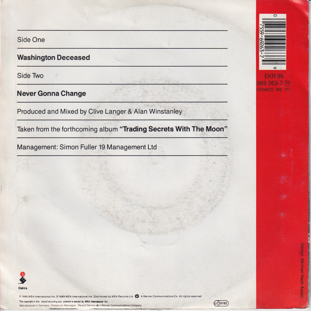 The Adventures, 1988, Washington Deceased. EP-plate.