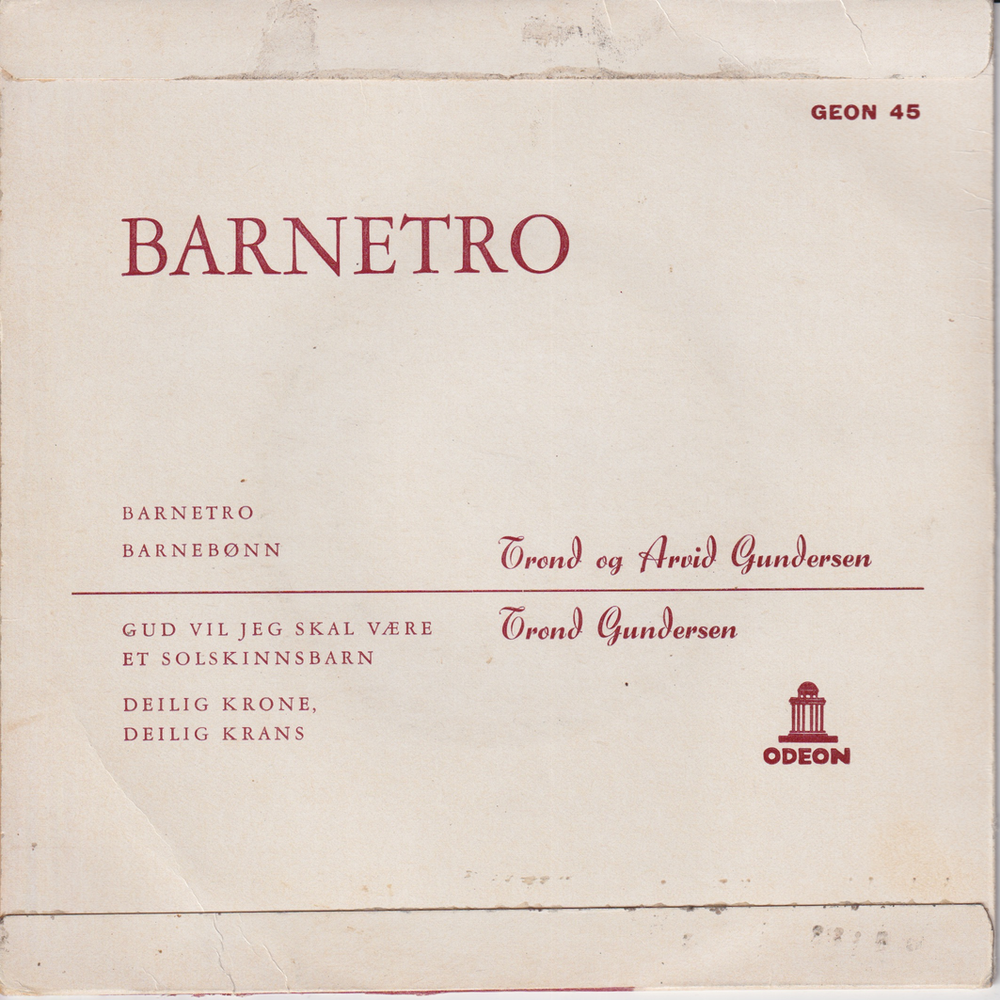 Barnetro. 1960. Froma Gundersen. EP-plate.