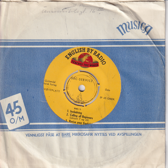 BBC Service. 1960. English by Radio. EP-plate