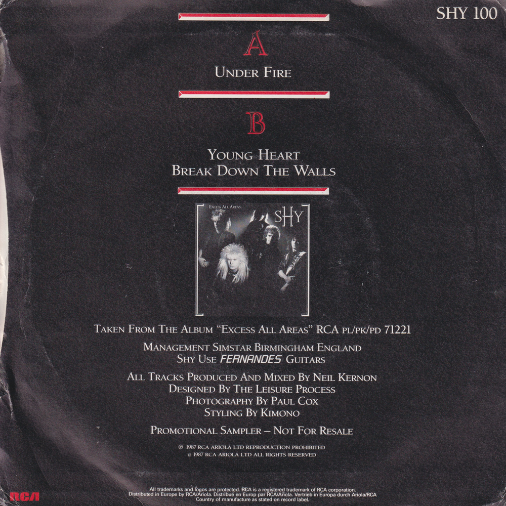 Shy (1987) - Sampler (Young Heart). EP-plate.