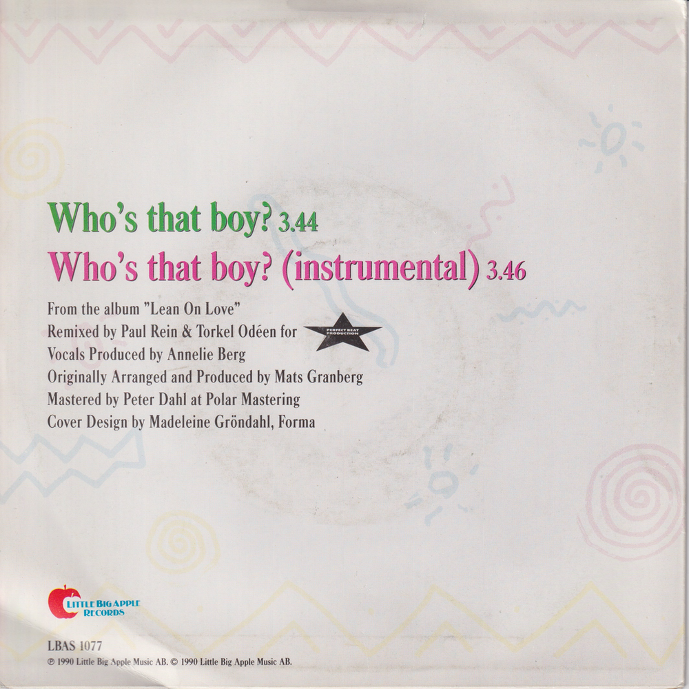 Lisa Nilsson. 1990. Who's That Boy (Remix). EP-plate.