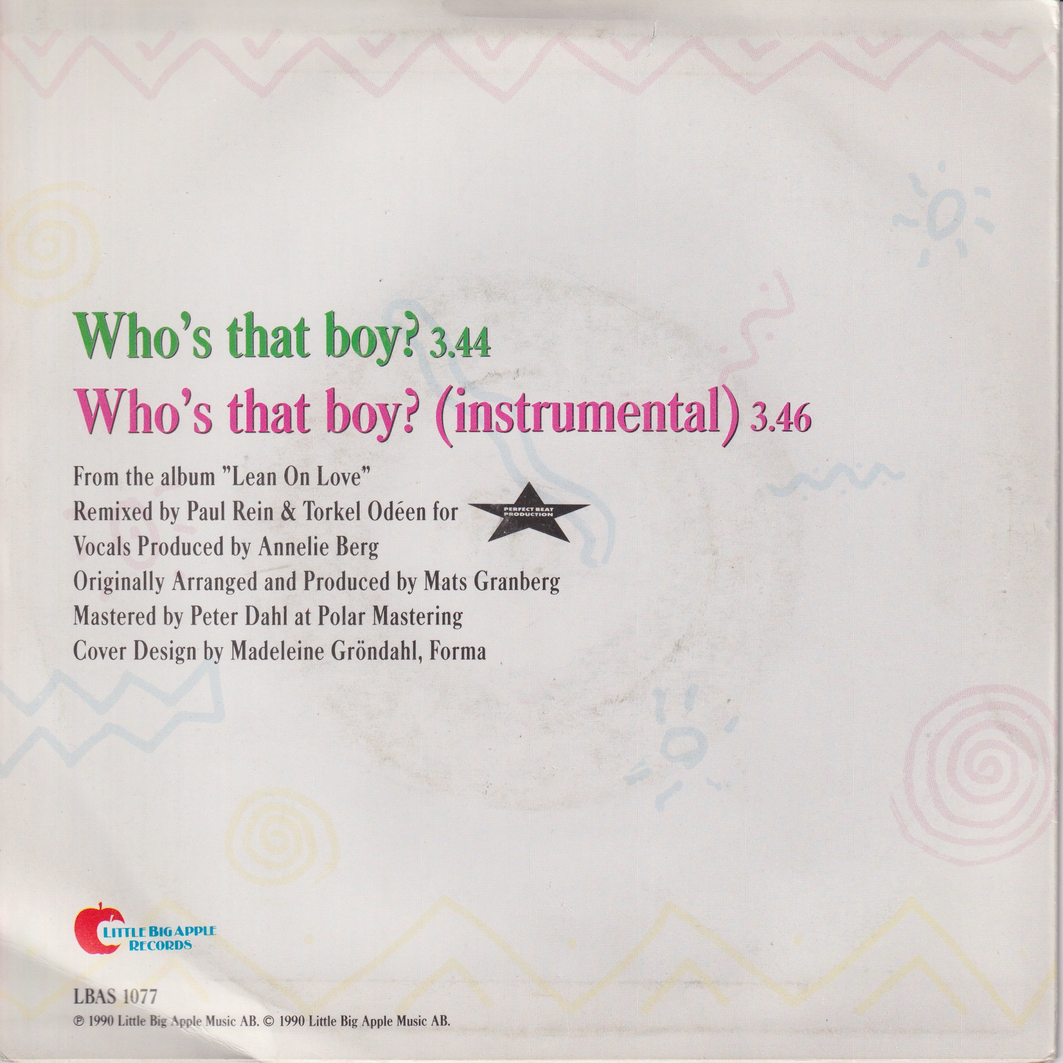 Lisa Nilsson. 1990. Who's That Boy (Remix). EP-plate.