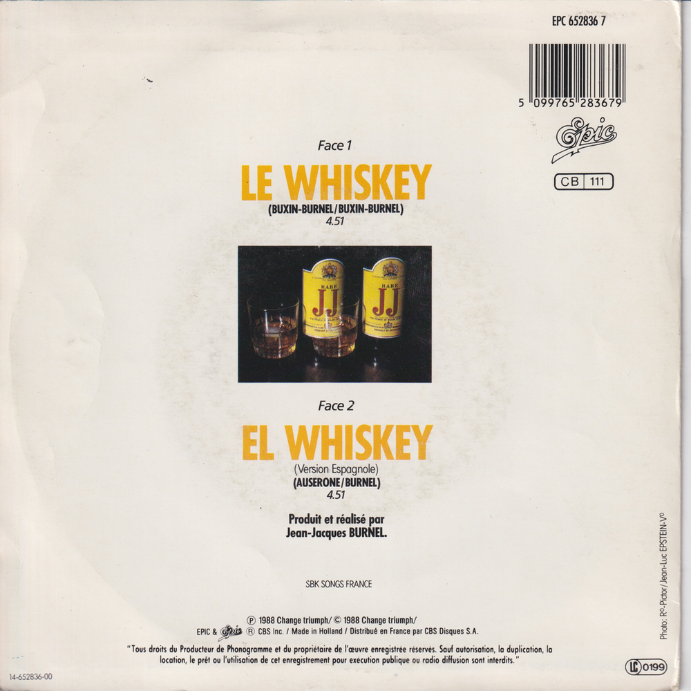 Jean-Jacques Burnel. 1988. Le Whiskey. EP-plate.