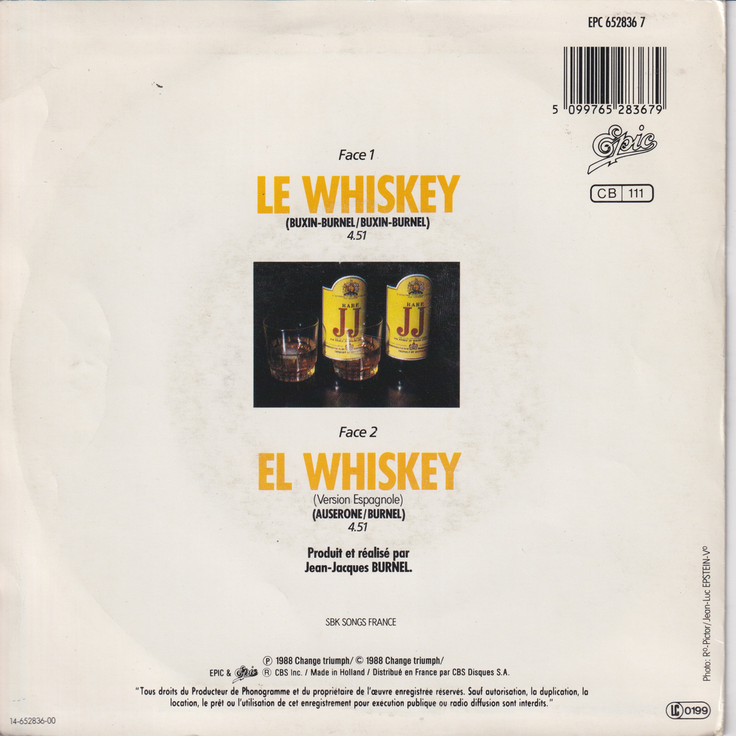 Jean-Jacques Burnel. 1988. Le Whiskey. EP-plate.