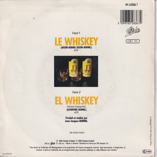 Jean-Jacques Burnel. 1988. Le Whiskey. EP-plate.