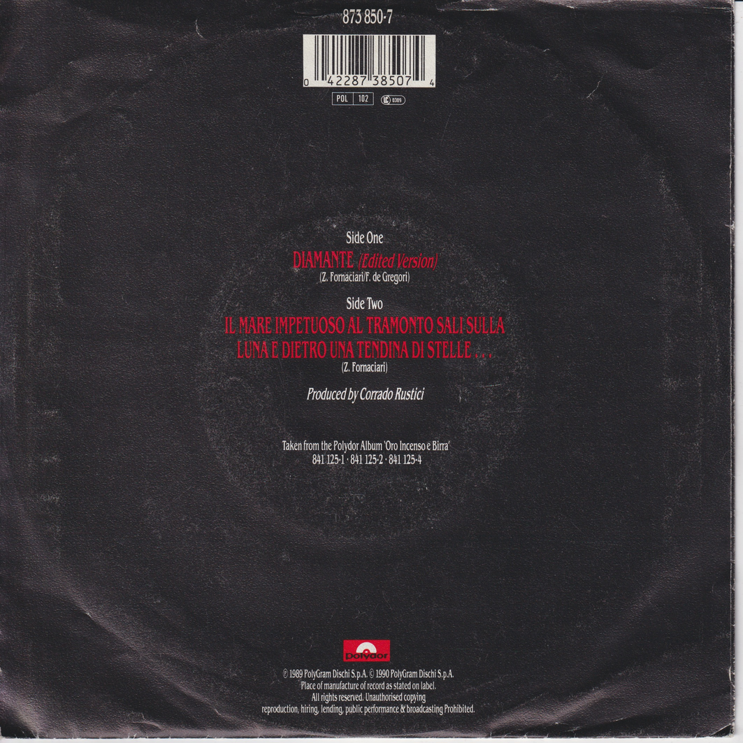 Zucchero / 1989 / Diamante. EP-plate.