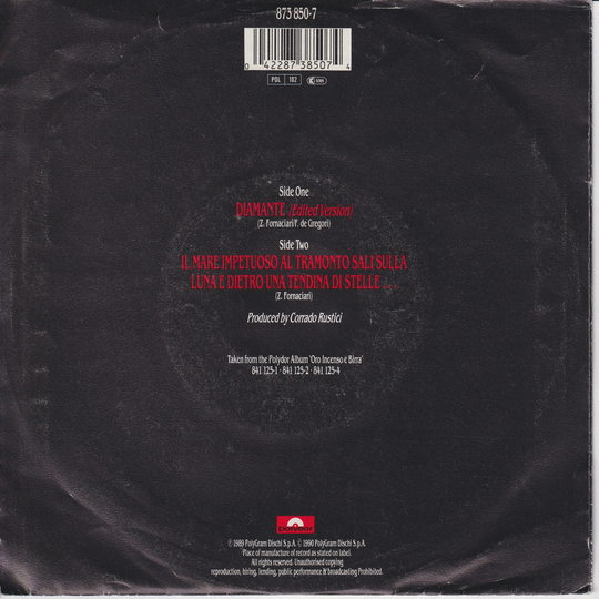 Zucchero / 1989 / Diamante. EP-plate.