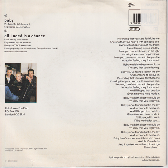 Halo James (1989) Baby. EP-plate.