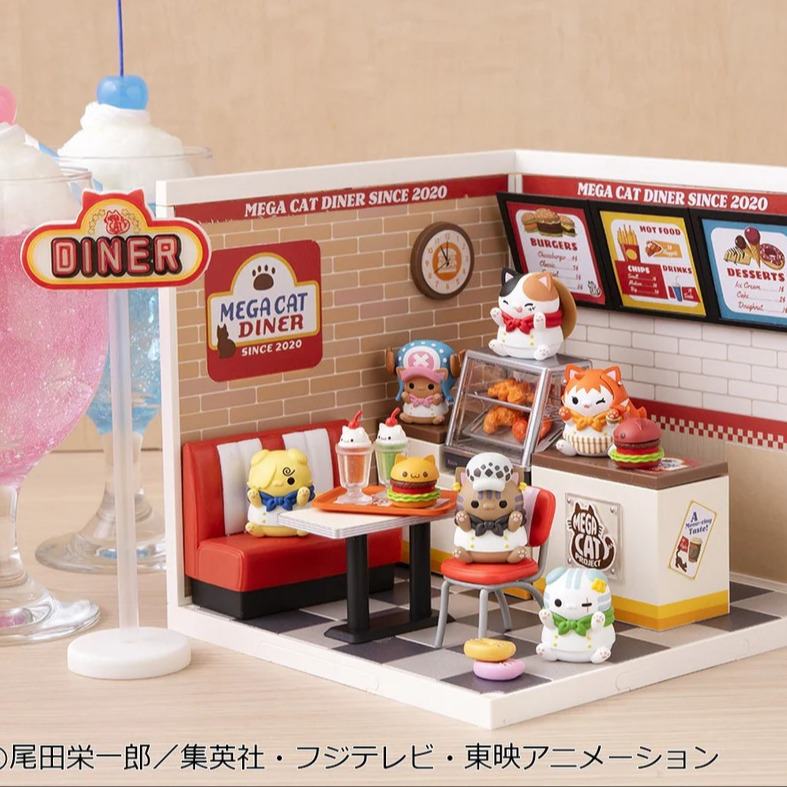 ONE PIECE -Mega Cat Project Nyanpiece Nyan Diner! -Display 3cm (6pcs)