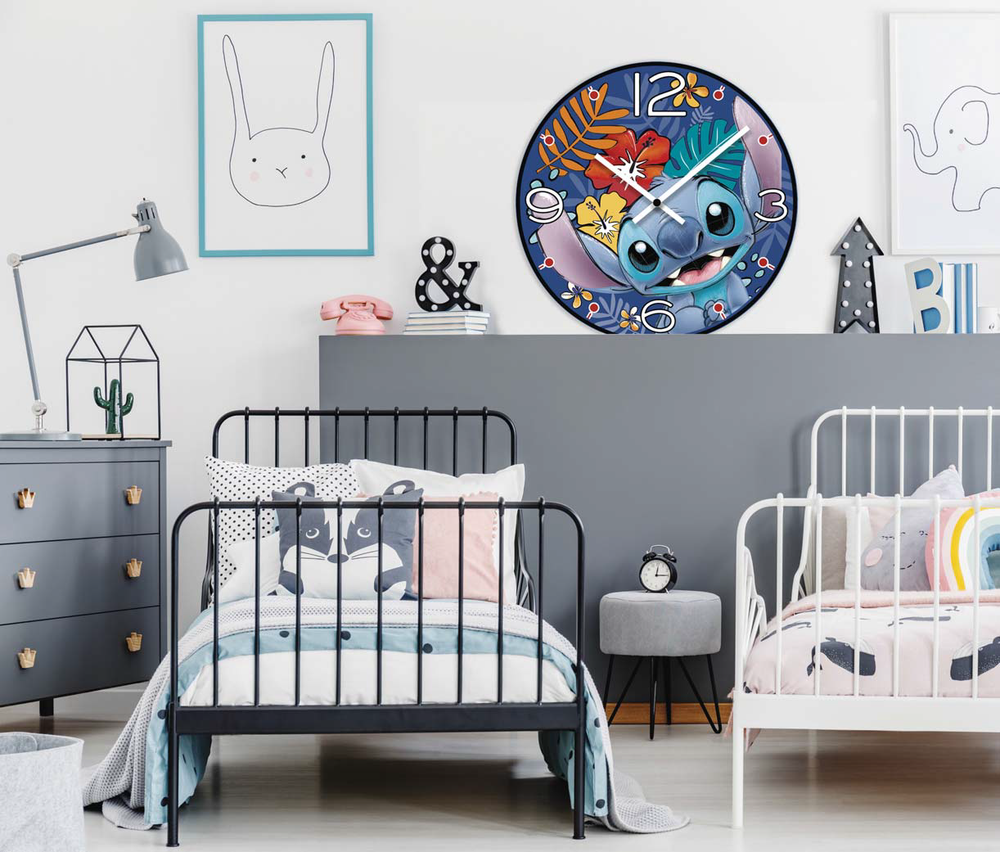 STITCH - Wall Clock 50cm - Blue