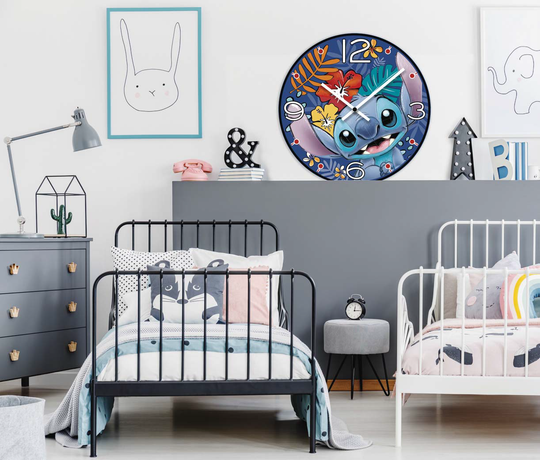 STITCH - Wall Clock 50cm - Blue