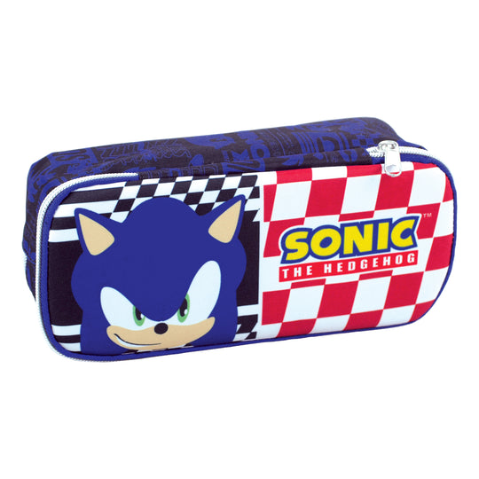 SONIC - Pencil Case Oval with 2 Zippers