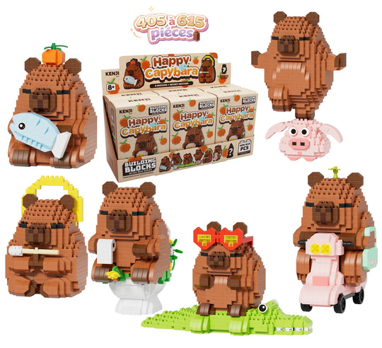 KAWAII BOX - Happy Capybara - Construction Kit (6pcs) 405 to 615pcs