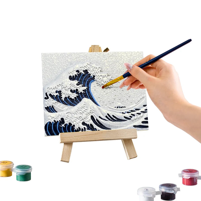 Resin DIY 3D Painting -Great wave of Kanagawa - 13.5x10cm
