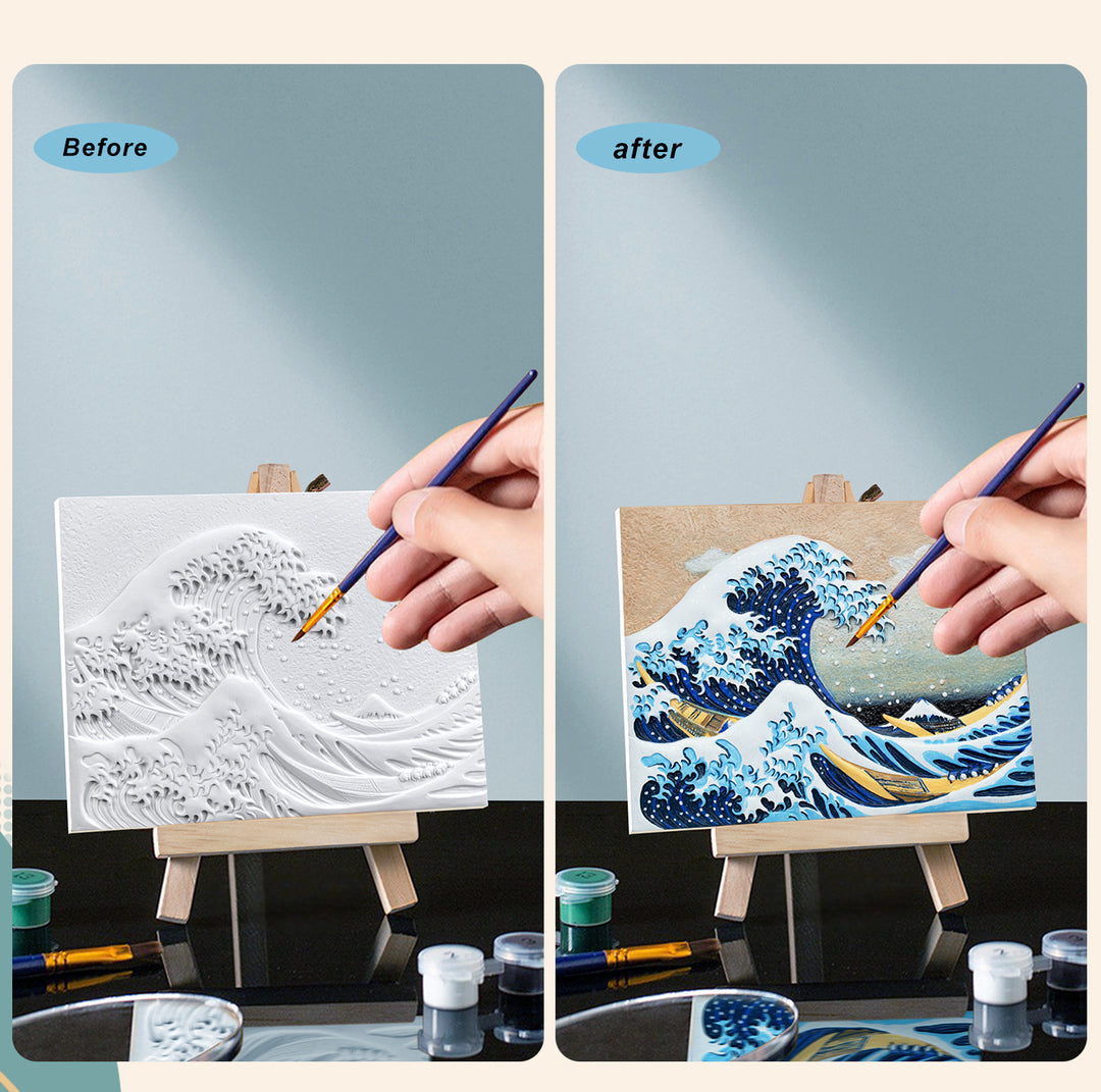 Resin DIY 3D Painting -Great wave of Kanagawa - 13.5x10cm
