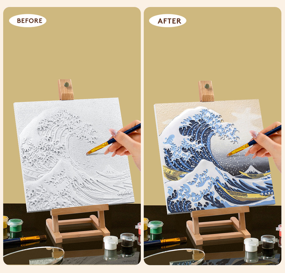 Resin DIY 3D Painting - Great wave Kanagawa - 34x34cm