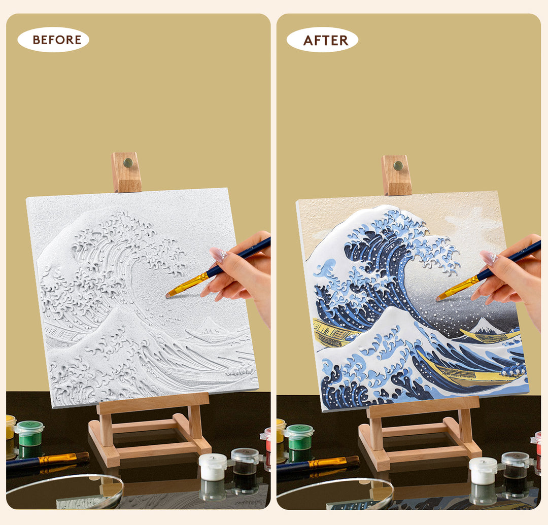 Resin DIY 3D Painting - Great wave Kanagawa - 34x34cm