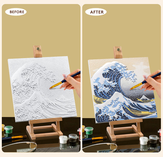 Resin DIY 3D Painting - Great wave Kanagawa - 34x34cm