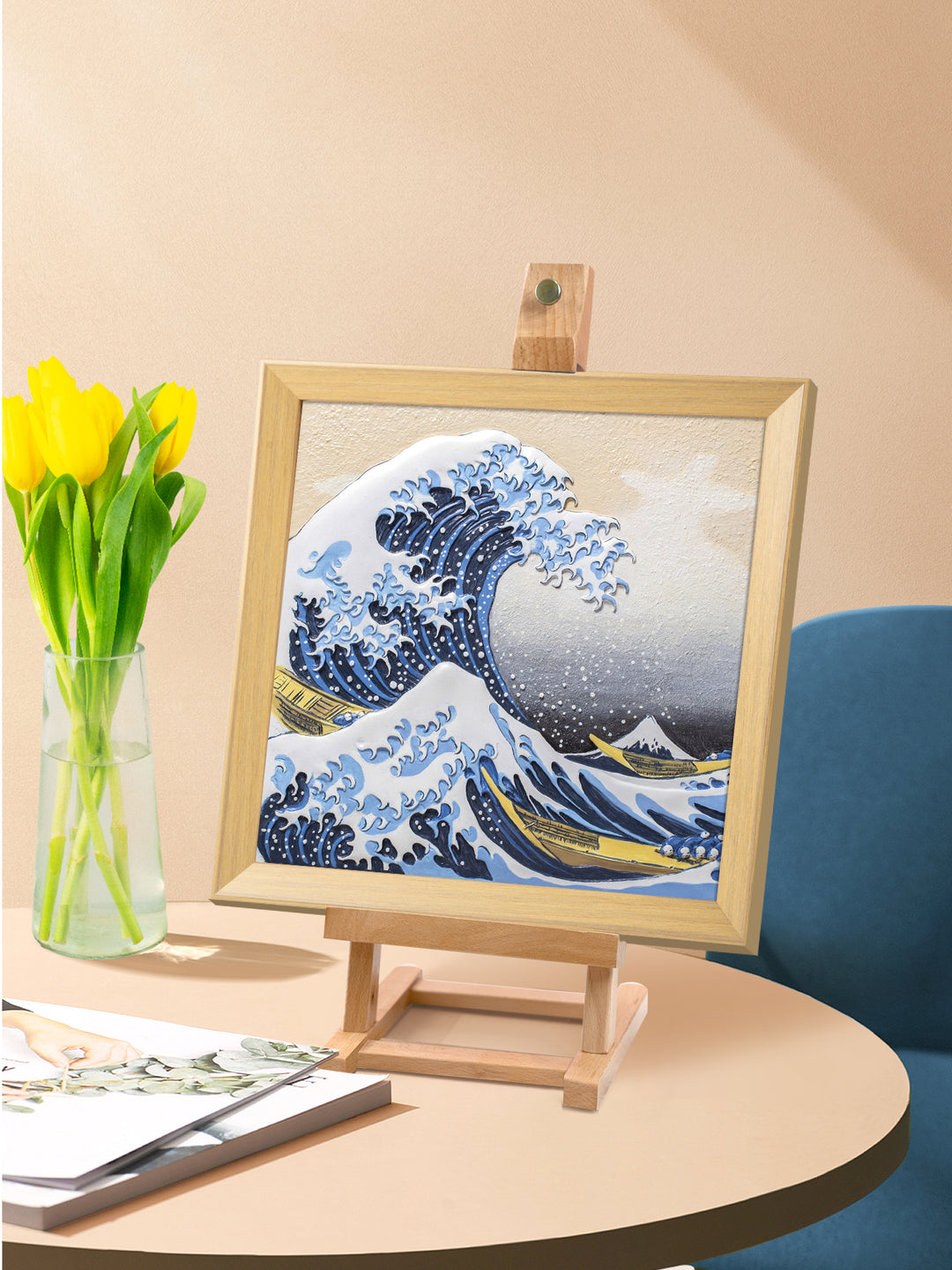 Resin DIY 3D Painting - Great wave Kanagawa - 34x34cm