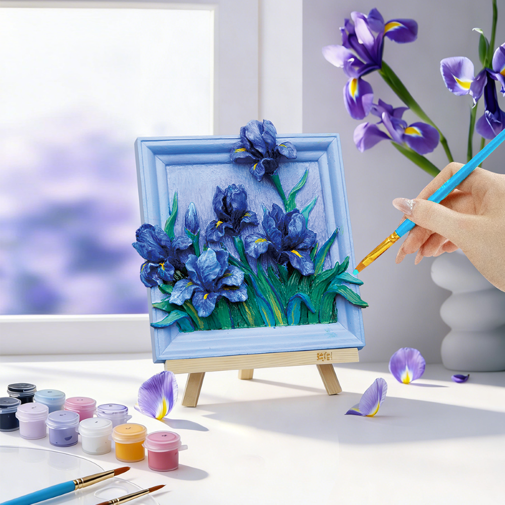 MAGNET DIY - Lilac Irises - Resin DIY 3D Painting Magnet