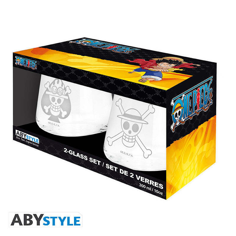 ONE PIECE - Luffy & Ace - 2 Glasses Set 300ml