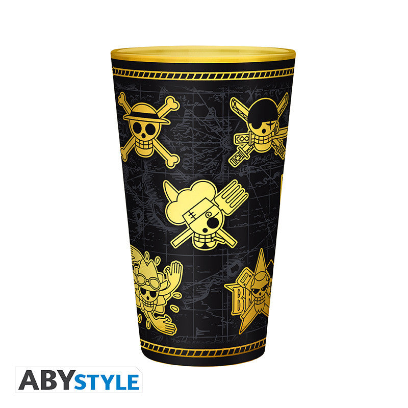 ONE PIECE - Gold Skulls - Premium XXL Glass 400ml