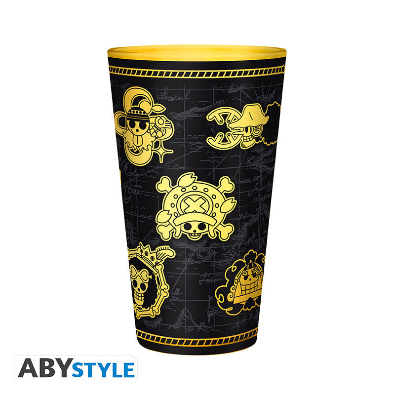 ONE PIECE - Gold Skulls - Premium XXL Glass 400ml