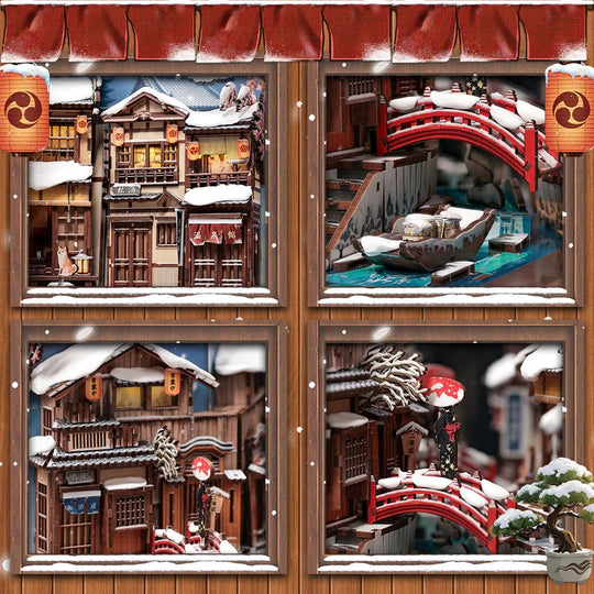 BOOK NOOK KIT - DIY - Kyoto Snow Whisper - 286pc + LED Light