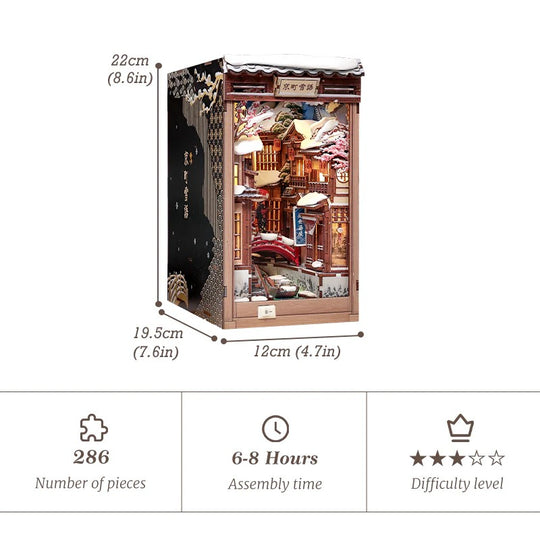 BOOK NOOK KIT - DIY - Kyoto Snow Whisper - 286pc + LED Light