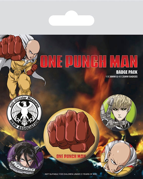ONE PUNCH MAN - Pack 5 Badges - Destructive
