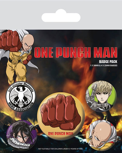 ONE PUNCH MAN - Pack 5 Badges - Destructive