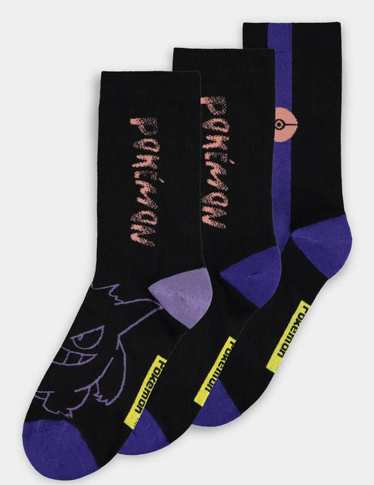 POKEMON - Gengar - Pack of 3 pairs of socks (T39-42)