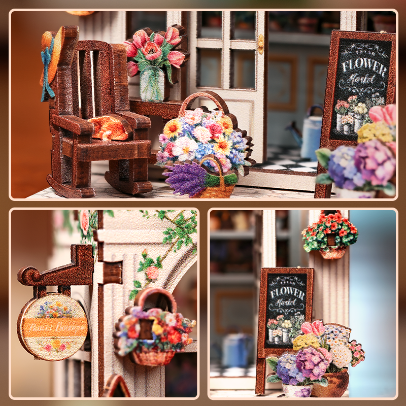 MINI BOOK NOOK KIT - DIY- Flower Boutique - With Magnets