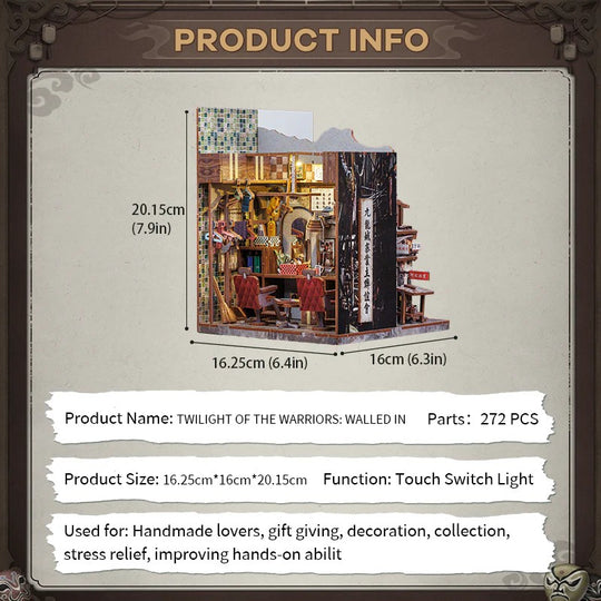 BOOK NOOK KIT - DIY - Twilight of the Warriors - 272pc + LED Light