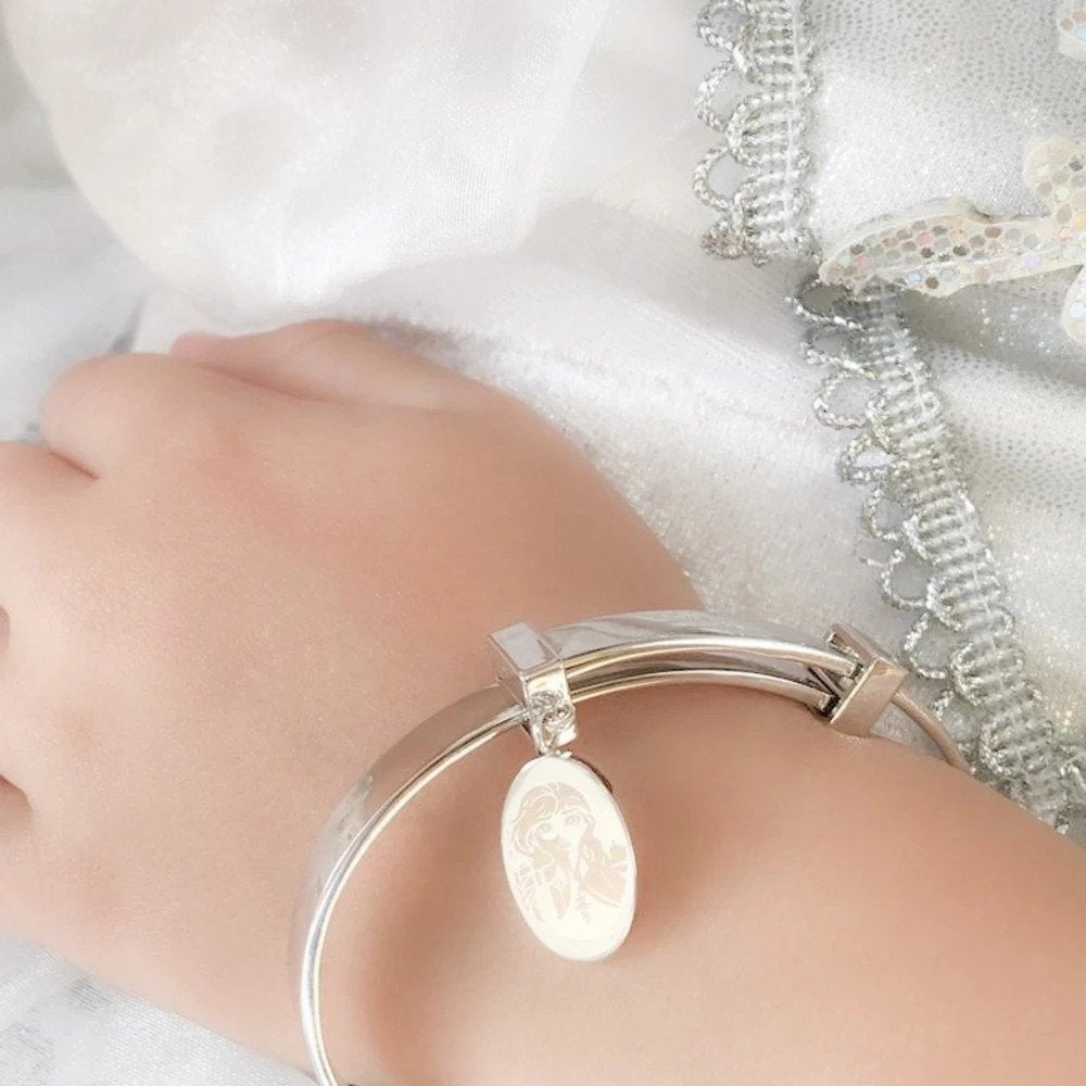 FROZEN 2 - Kids Anna Expandable Bangle 'White Gold Plated'
