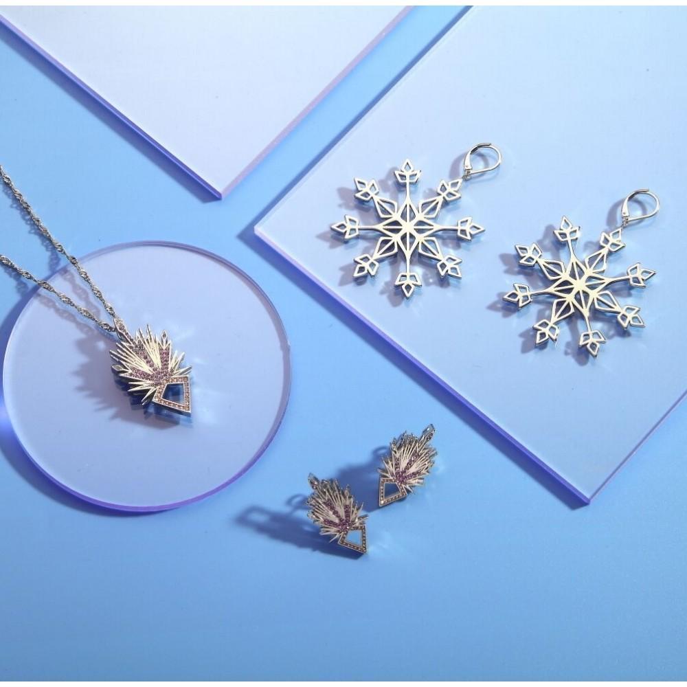 FROZEN 2 - Elsa Ice Crystal Earrings 'White Gold Plated'