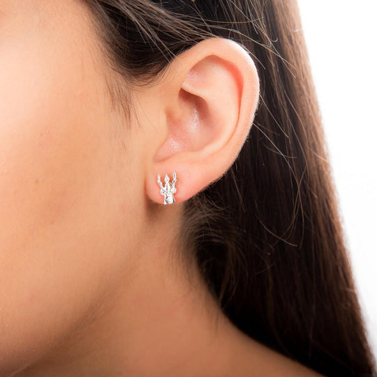 FROZEN 2 - Kids Anna Stud Earrings 'White Gold Plated'