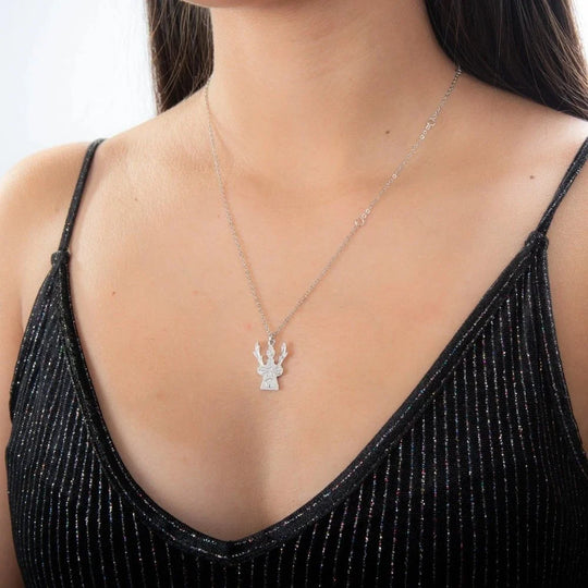 FROZEN 2 - Kids Olaf & Sven Necklace 'White Gold Plated'
