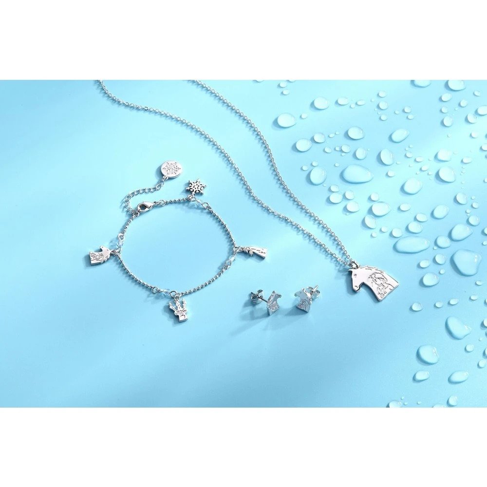 FROZEN 2 - Kids Elsa & the Nokk Necklace 'White Gold Plated'