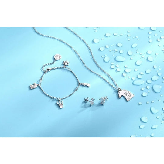 FROZEN 2 - Kids Elsa & the Nokk Necklace 'White Gold Plated'