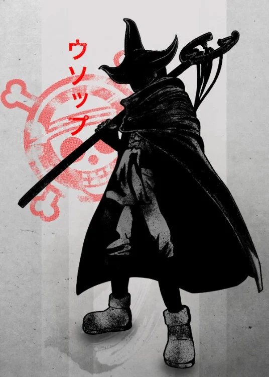 CRIMSON CHARACTERS - Magnetic Metal Poster 45X32 - Sniper Usopp