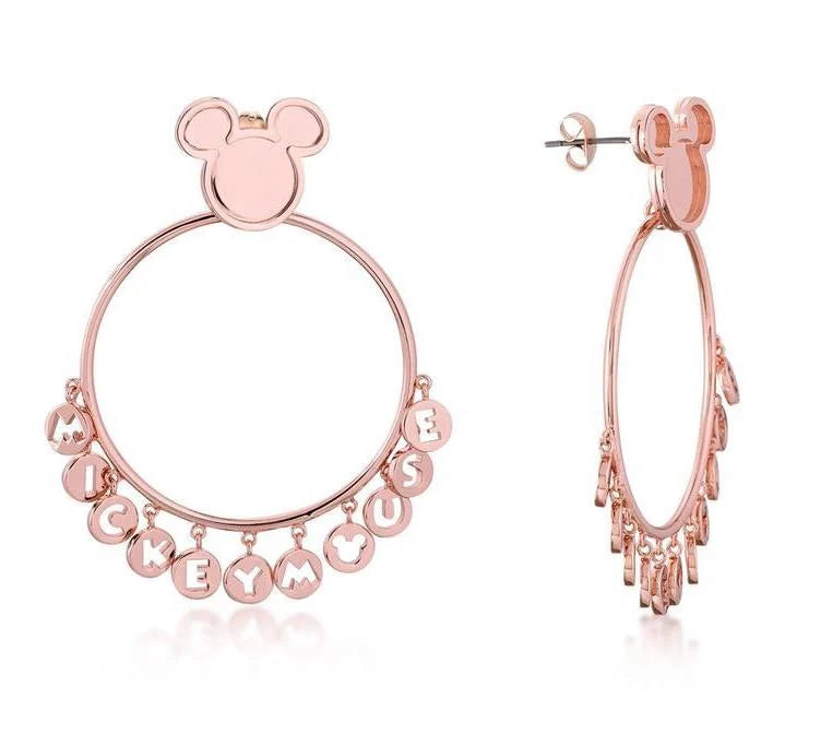 DISNEY MICKEY MOUSE - Word Earrings 'Rose Gold Plated'