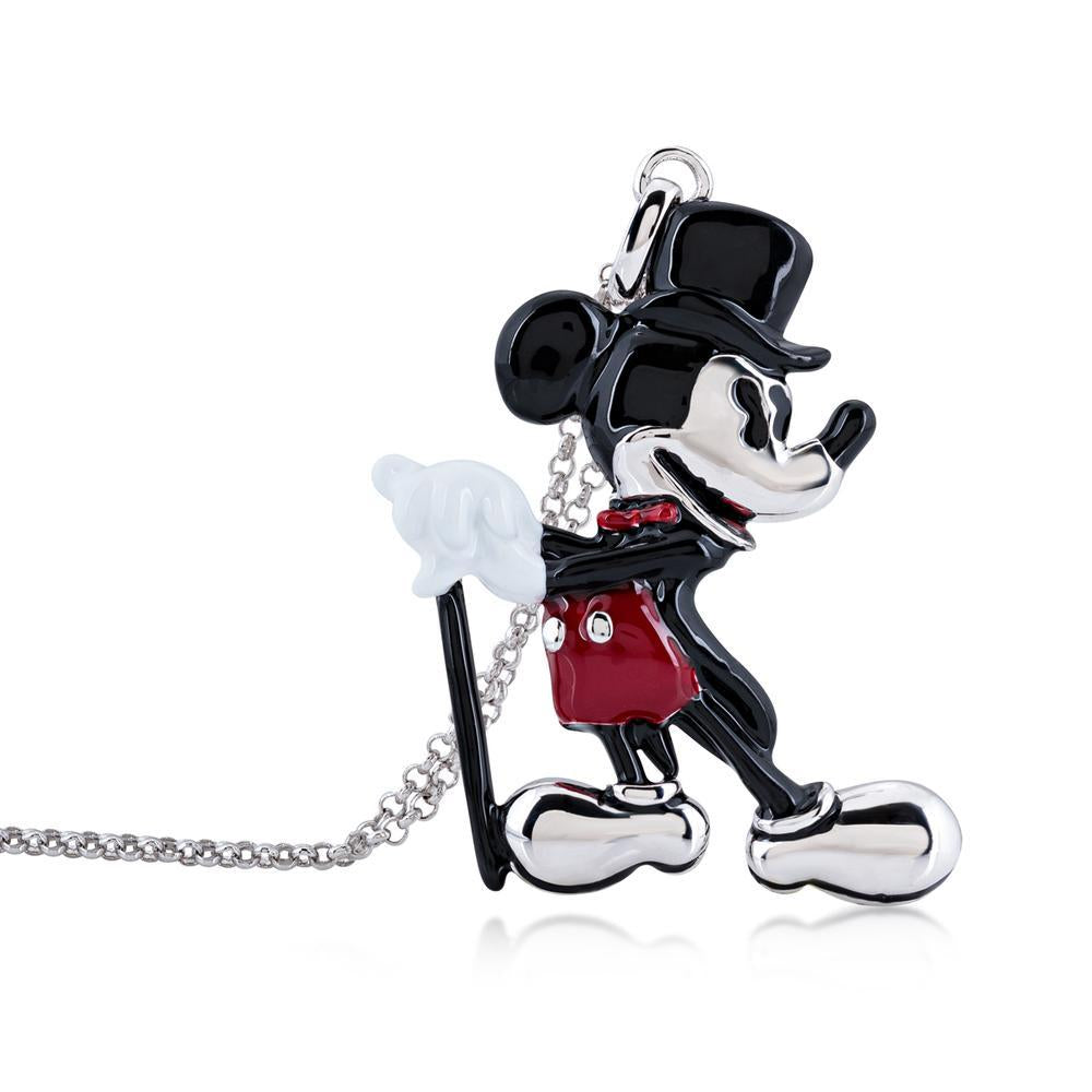 DISNEY MICKEY MOUSE - Showman Necklace 'White Gold Plated'