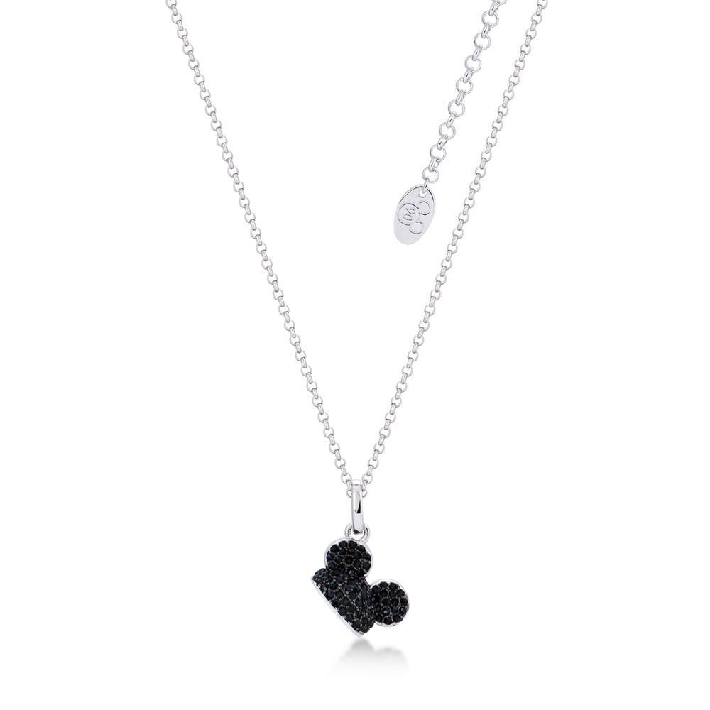 DISNEY MICKEY MOUSE - Ear Hat B.Crystal Necklace 'White Gold Plated'