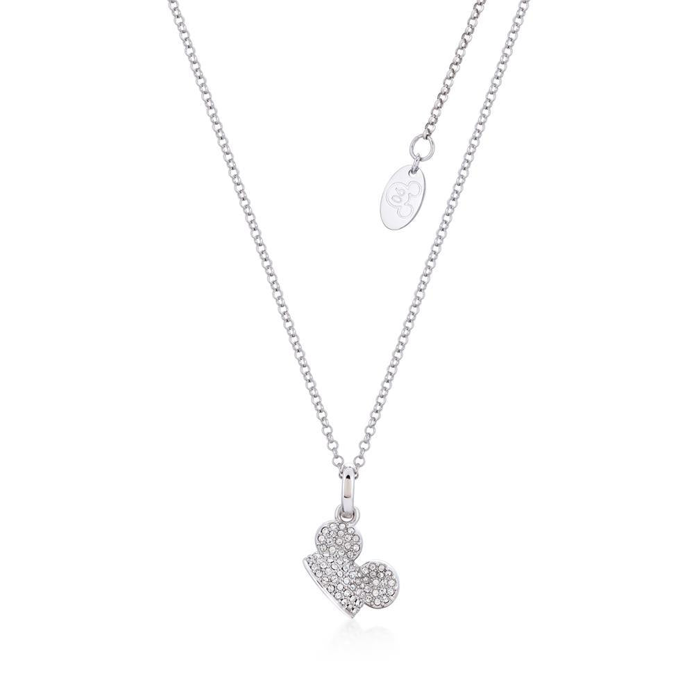 DISNEY MICKEY MOUSE - Ear Hat C.Crystal Necklace 'White Gold Plated'