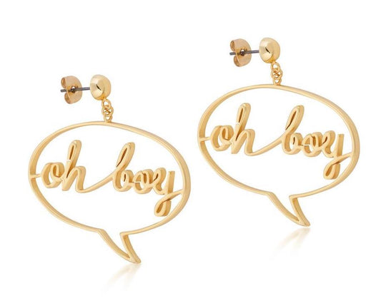 DISNEY MICKEY MOUSE - Oh Boy Earrings 'Gold Plated'