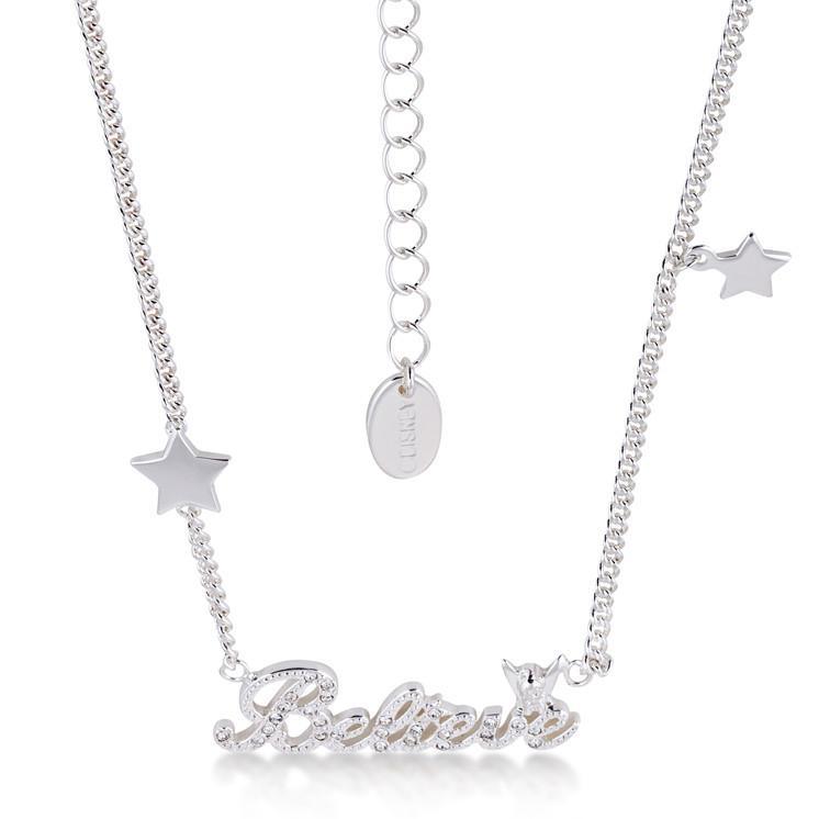 DISNEY TINKER BELL - Beleive Necklace Crystal 'White Gold Plated'