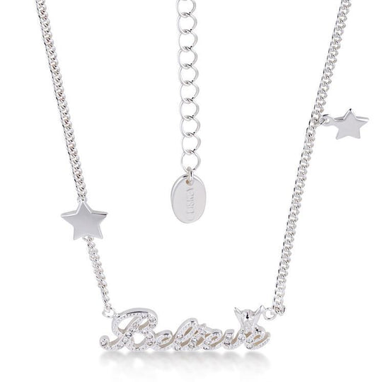 DISNEY TINKER BELL - Beleive Necklace Crystal 'White Gold Plated'