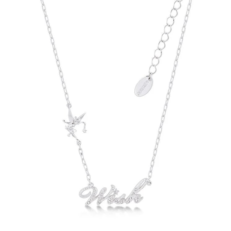 DISNEY TINKER BELL - Wish Crystal Necklace 'White Gold Plated'